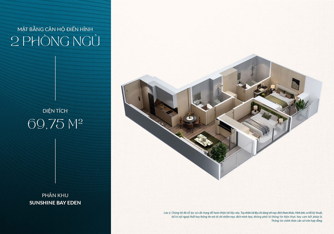 CĂN HỘ 2 PHÒNG NGỦ 1 căn hộ 2 phòng ngủ sunshine bay vũng tàu 60.75m2