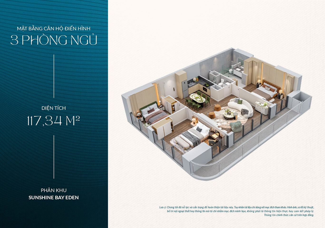 CĂN HỘ 3 PHÒNG NGỦ 1 Căn hộ 3 Phòng Ngủ