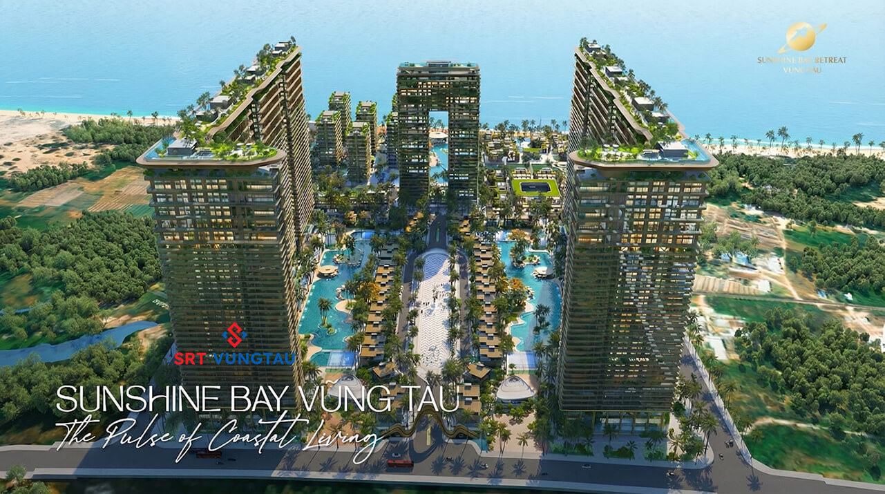 Phối cảnh tổng thể tòa tháp căn hộ du lịch cao cấp tại dự án Sunshine Bay Retreat Vũng Tàu